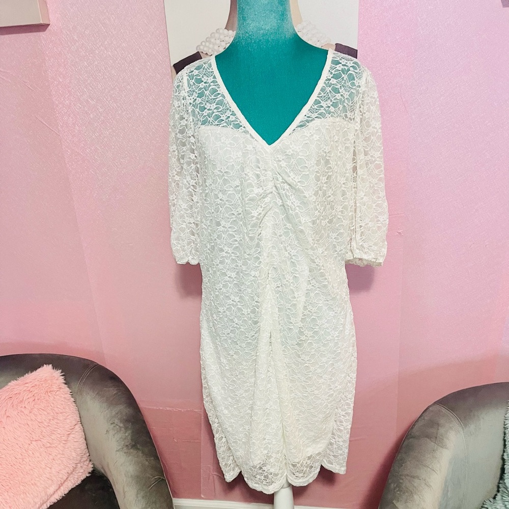 White stretchy lace dress. Dress only for sale